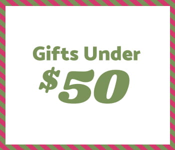 Gifts under $50 in green text.