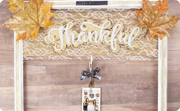 Thanksgiving thankful photo wall