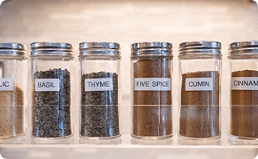 Kitchen spice rack jars