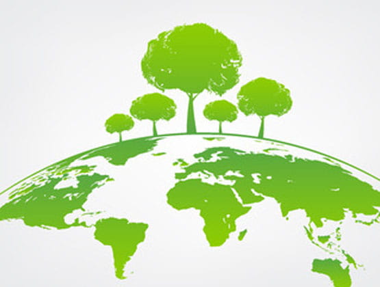 Green Earth with trees